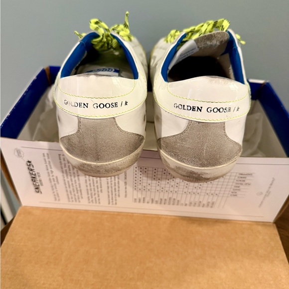 Golden Goose Men’s Super-Star White Sneakers with Neon Yellow Laces *Rare - Picture 11 of 11